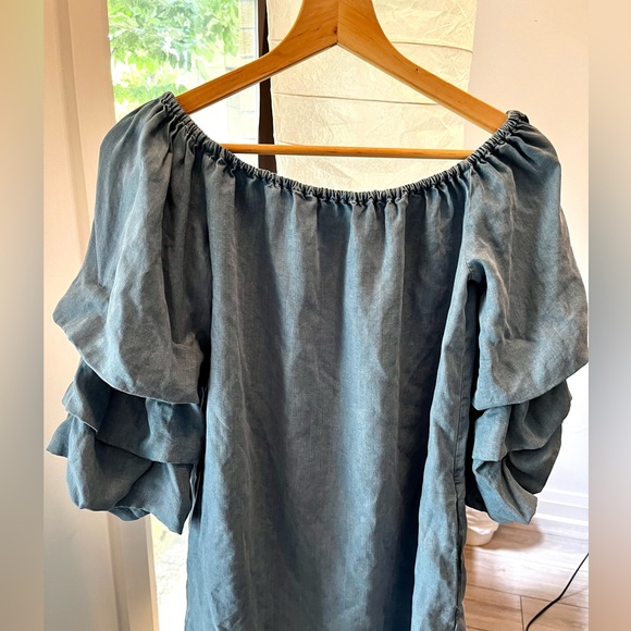 Zara Woman Soft Off The Shoulder Denim Dress - Picture 5 of 7
